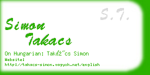 simon takacs business card